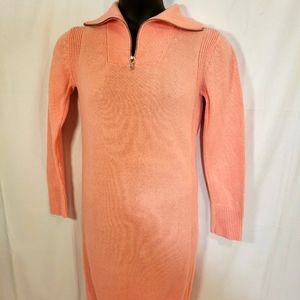 Size S Free Assembly Sweater Dress.  Midi, Pink 1/4 Zip Preowned